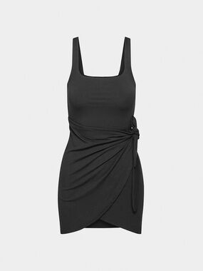 Aritzia Wilfred Black Wrap Mini Dress